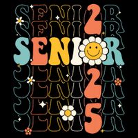Senior 2025 Retro Groovy Class Of 2025 Graduation Senior 25 Flatbill Hat