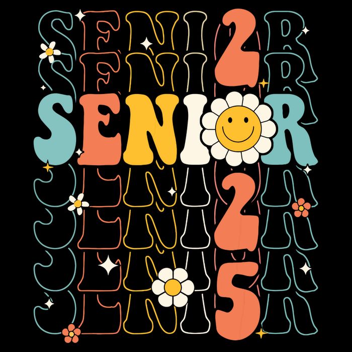 Senior 2025 Retro Groovy Class Of 2025 Graduation Senior 25 Flatbill Hat
