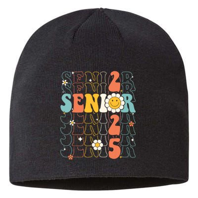 Senior 2025 Retro Groovy Class Of 2025 Graduation Senior 25 Sustainable Beanie