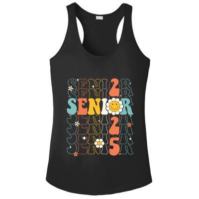 Senior 2025 Retro Groovy Class Of 2025 Graduation Senior 25 Ladies PosiCharge Competitor Racerback Tank