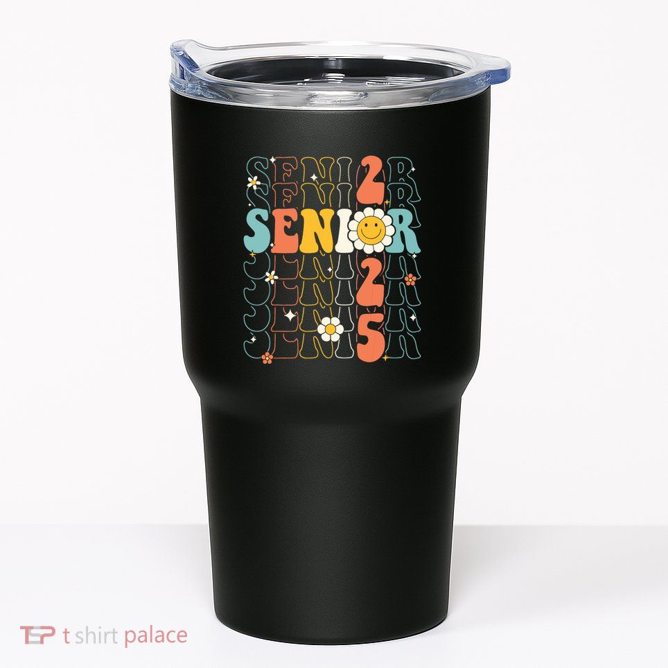 Senior 2025 Retro Groovy Class Of 2025 Graduation Senior 25 Tumbler