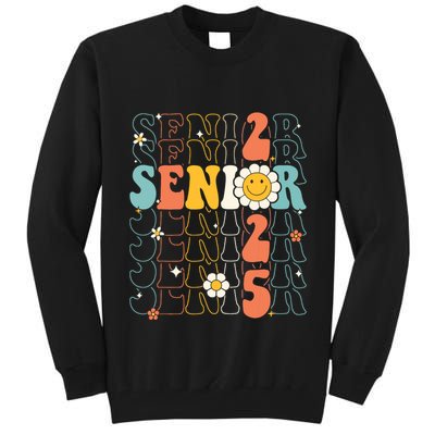 Senior 2025 Retro Groovy Class Of 2025 Graduation Senior 25 Tall Sweatshirt