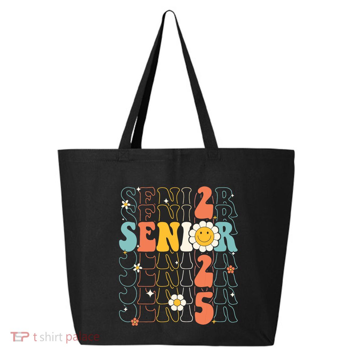 Senior 2025 Retro Groovy Class Of 2025 Graduation Senior 25 25L Jumbo Tote