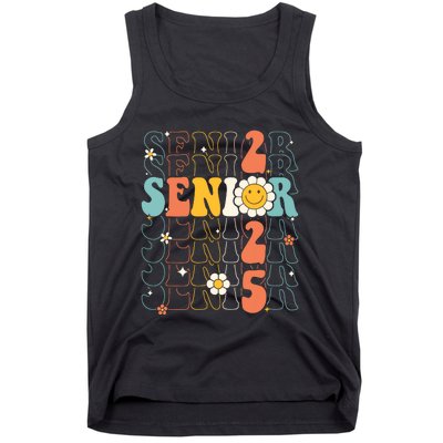 Senior 2025 Retro Groovy Class Of 2025 Graduation Senior 25 Tank Top