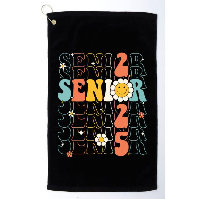 Senior 2025 Retro Groovy Class Of 2025 Graduation Senior 25 Golf Towel