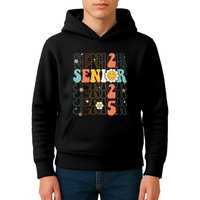Senior 2025 Retro Groovy Class Of 2025 Graduation Senior 25 Kids Hoodie
