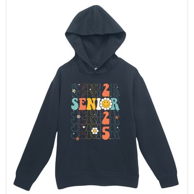 Senior 2025 Retro Groovy Class Of 2025 Graduation Senior 25 Urban Pullover Hoodie