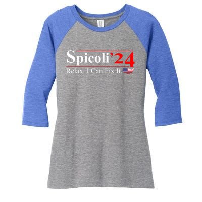 Spicoli 2024 Relax I Can Fix It Women's Tri-Blend 3/4-Sleeve Raglan Shirt