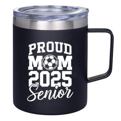 Senior 2025 Soccer Mom High School Graduation Outfit Proud 12oz Stainless Steel Coffee Mug