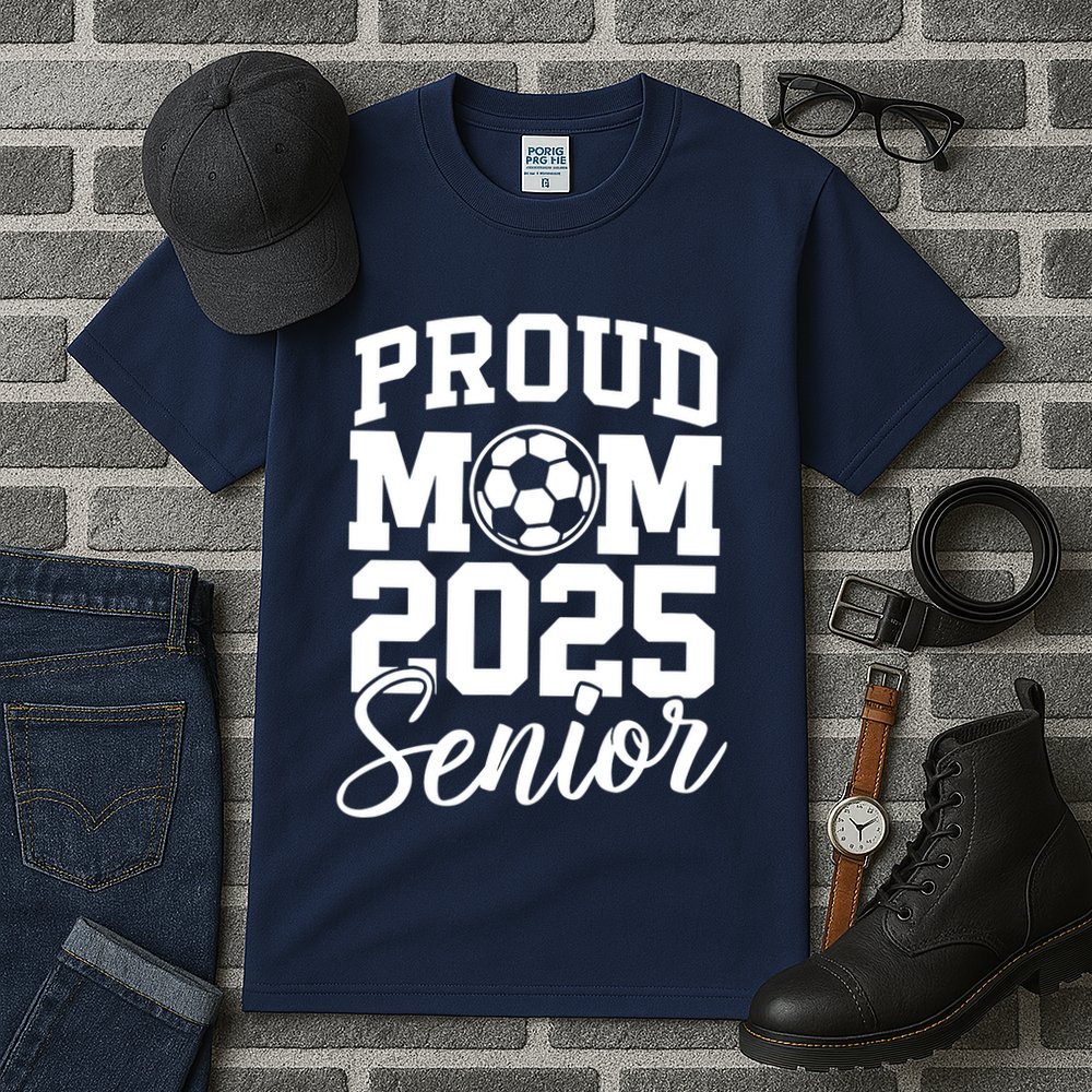 Senior 2025 Soccer Mom High School Graduation Outfit Proud Tall T-Shirt
