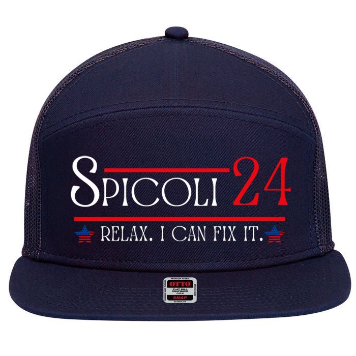 Spicoli 2024, Spicoli 24 Relax I Can Fix It. Meme 7 Panel Mesh Trucker Snapback Hat