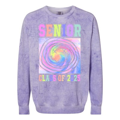 Senior 2025 Tie Dye Graduation Class Of 2025 Graduate Gift Colorblast Crewneck Sweatshirt