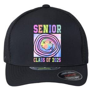 Senior 2025 Tie Dye Graduation Class Of 2025 Graduate Gift Flexfit Unipanel Trucker Cap