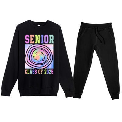 Senior 2025 Tie Dye Graduation Class Of 2025 Graduate Gift Premium Crewneck Sweatsuit Set