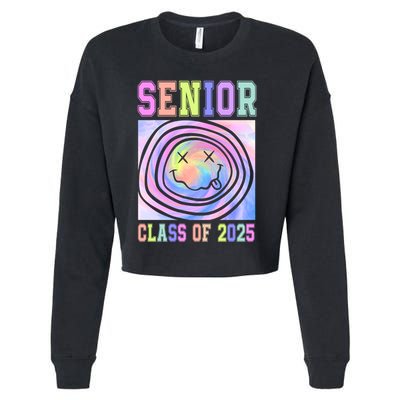 Senior 2025 Tie Dye Graduation Class Of 2025 Graduate Gift Cropped Pullover Crew