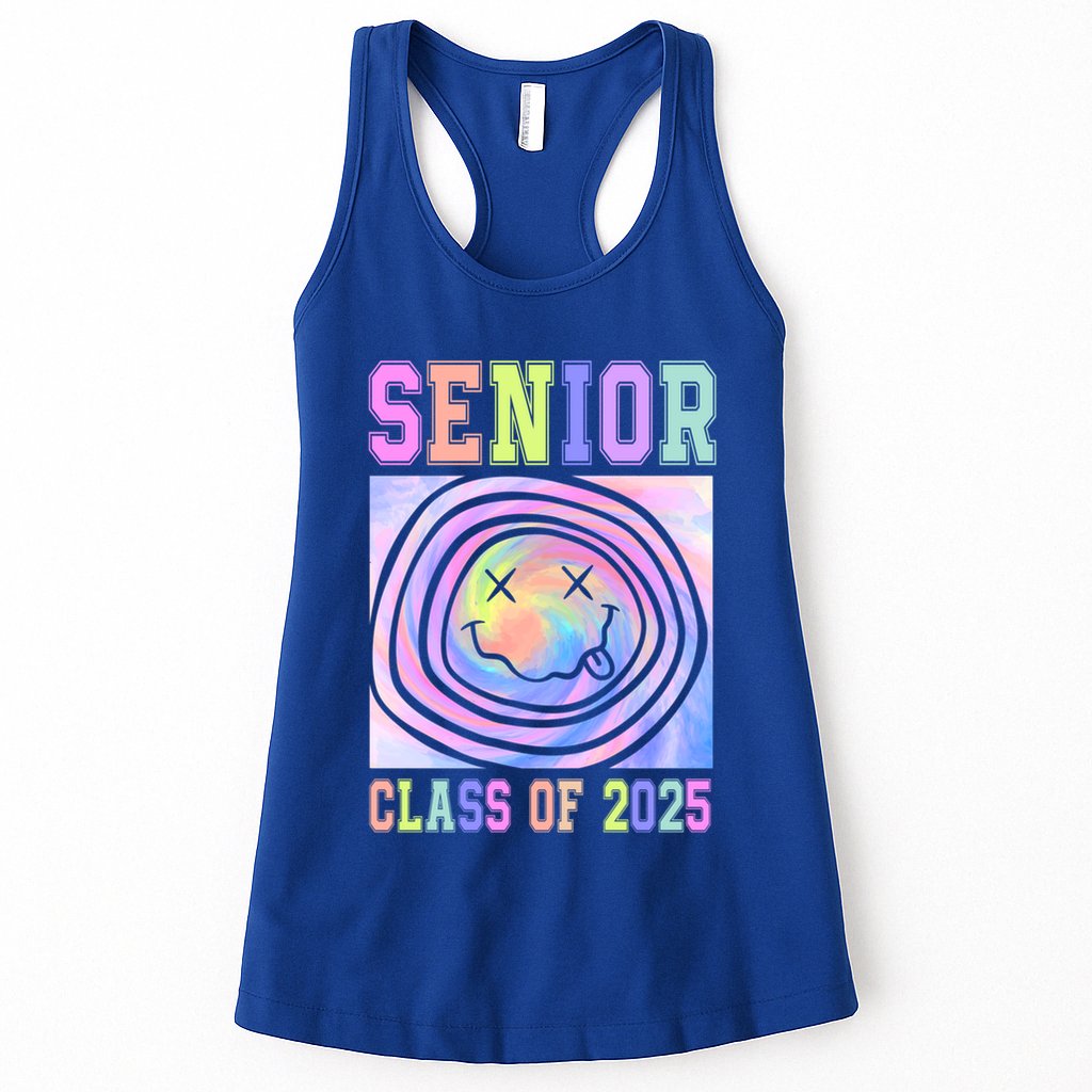 Senior 2025 Tie Dye Graduation Class Of 2025 Graduate Gift Womens Tank Top