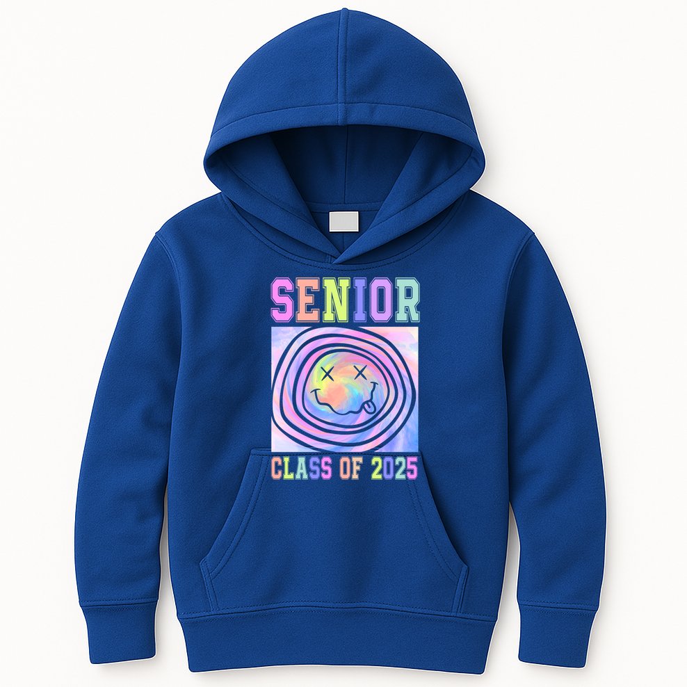 Senior 2025 Tie Dye Graduation Class Of 2025 Graduate Gift Kids Hoodie