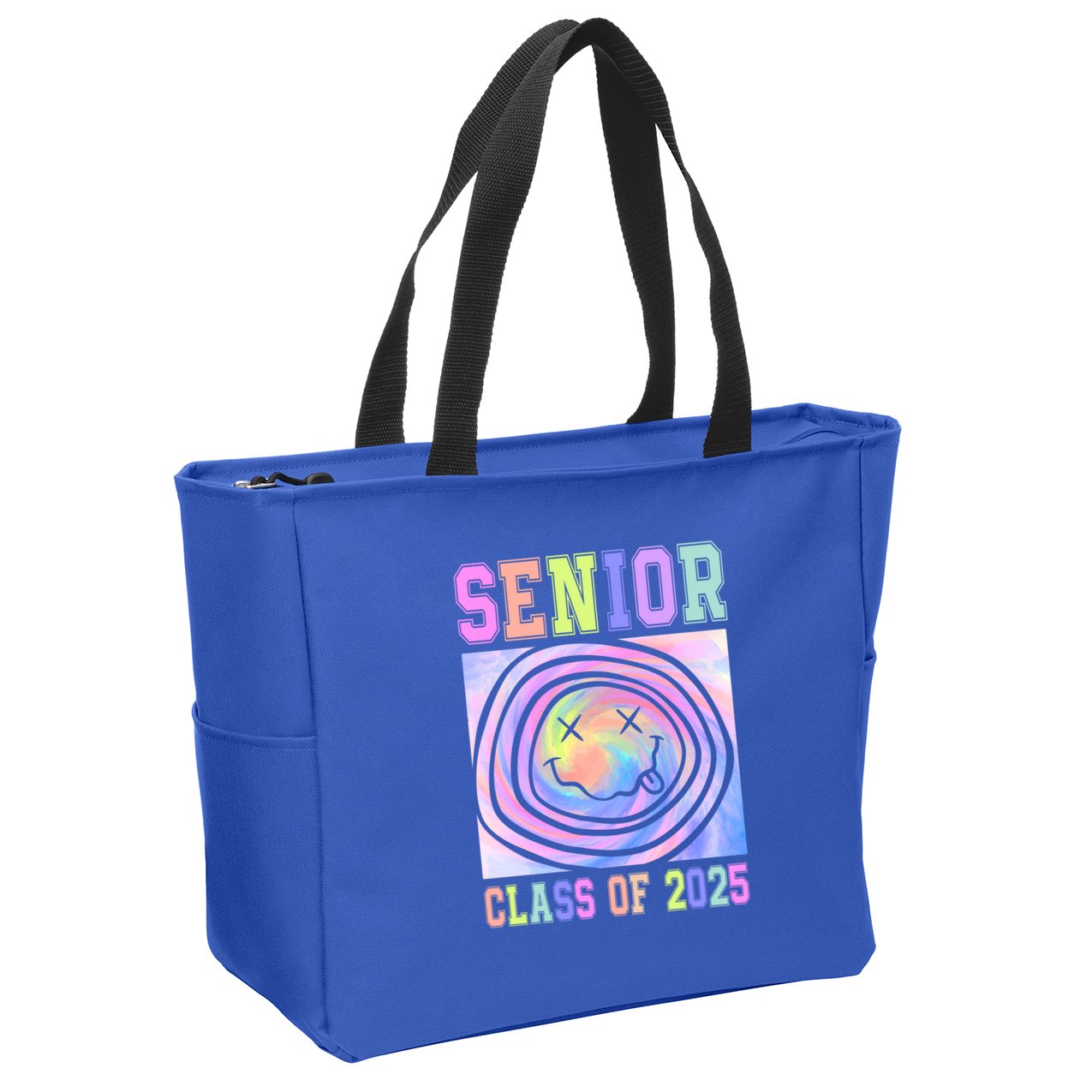 Senior 2025 Tie Dye Graduation Class Of 2025 Graduate Gift Zip Tote Bag