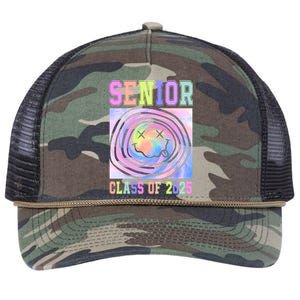 Senior 2025 Tie Dye Graduation Class Of 2025 Graduate Gift Retro Rope Trucker Hat Cap