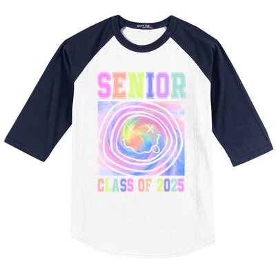 Senior 2025 Tie Dye Graduation Class Of 2025 Graduate Gift Baseball Sleeve Shirt