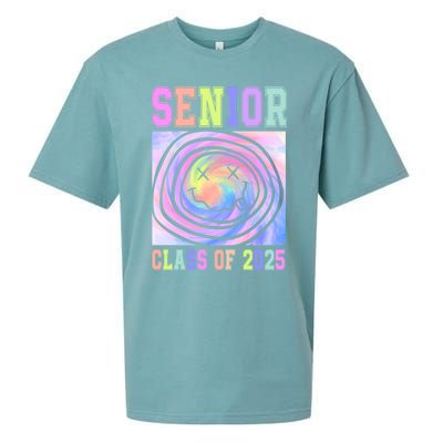 Senior 2025 Tie Dye Graduation Class Of 2025 Graduate Gift Sueded Cloud Jersey T-Shirt