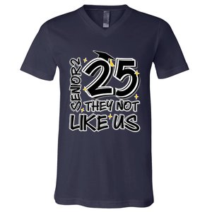 Senior 25 They Aren’T Like Us Graduation V-Neck T-Shirt