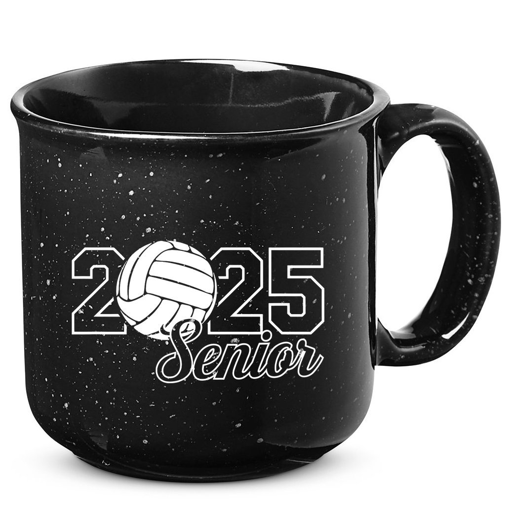 Senior 2025 Volleyball Mom High School Graduation Outfit Pro 15oz Campfire Ceramic Mug