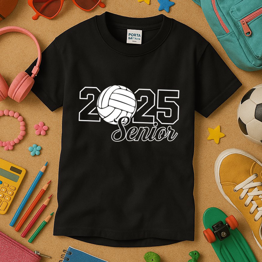 Senior 2025 Volleyball Mom High School Graduation Outfit Pro Kids T-Shirt