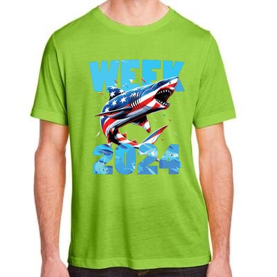 Shark 2024 Week Passion For Shark Usa America Flag Adult ChromaSoft Performance T-Shirt