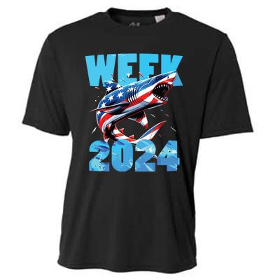 Shark 2024 Week Passion For Shark Usa America Flag Cooling Performance Crew T-Shirt