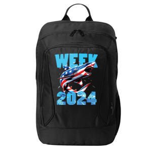 Shark 2024 Week Passion For Shark Usa America Flag City Backpack