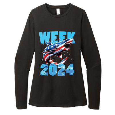 Shark 2024 Week Passion For Shark Usa America Flag Womens CVC Long Sleeve Shirt