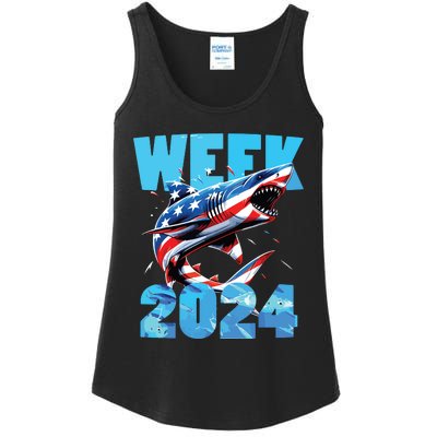 Shark 2024 Week Passion For Shark Usa America Flag Ladies Essential Tank