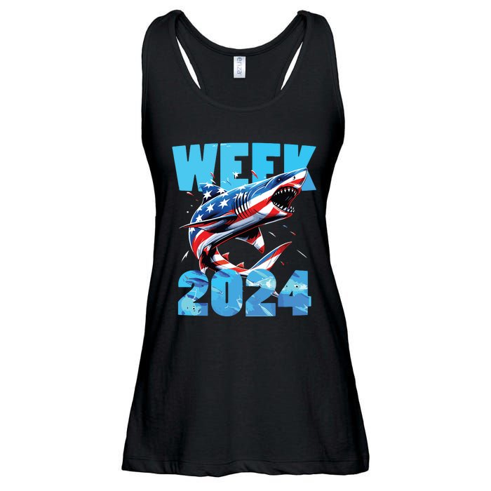 Shark 2024 Week Passion For Shark Usa America Flag Ladies Essential Flowy Tank