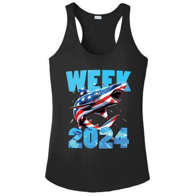 Shark 2024 Week Passion For Shark Usa America Flag Ladies PosiCharge Competitor Racerback Tank