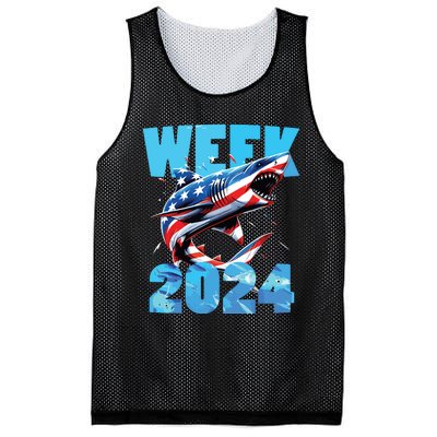 Shark 2024 Week Passion For Shark Usa America Flag Mesh Reversible Basketball Jersey Tank