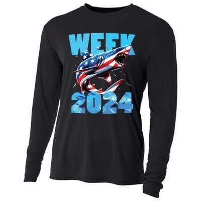 Shark 2024 Week Passion For Shark Usa America Flag Cooling Performance Long Sleeve Crew