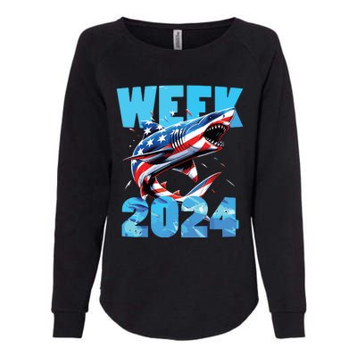 Shark 2024 Week Passion For Shark Usa America Flag Womens California Wash Sweatshirt