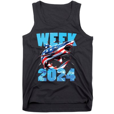 Shark 2024 Week Passion For Shark Usa America Flag Tank Top