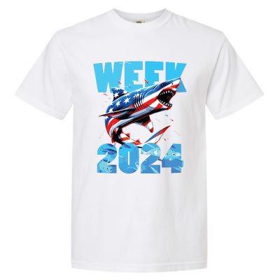 Shark 2024 Week Passion For Shark Usa America Flag Garment-Dyed Heavyweight T-Shirt