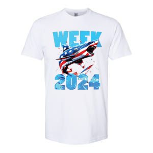 Shark 2024 Week Passion For Shark Usa America Flag Softstyle CVC T-Shirt