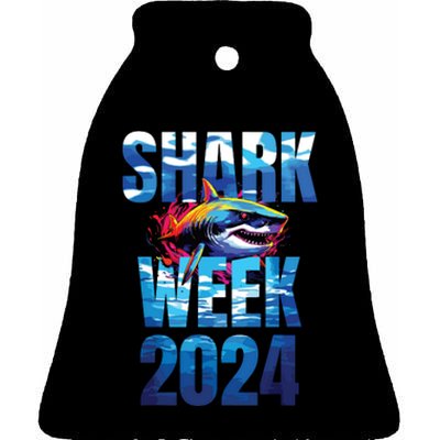 Shark 2024 Week Passion For Shark Lover Ocean Wildlife Ceramic Bell Ornament