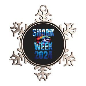 Shark 2024 Week Passion For Shark Lover Ocean Wildlife Metallic Star Ornament