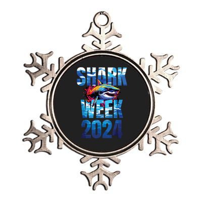 Shark 2024 Week Passion For Shark Lover Ocean Wildlife Metallic Star Ornament