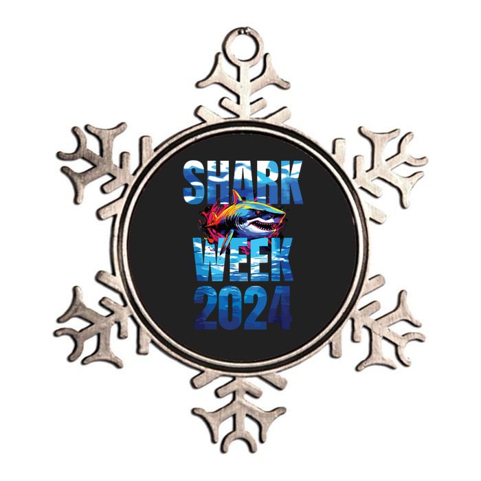 Shark 2024 Week Passion For Shark Lover Ocean Wildlife Metallic Star Ornament