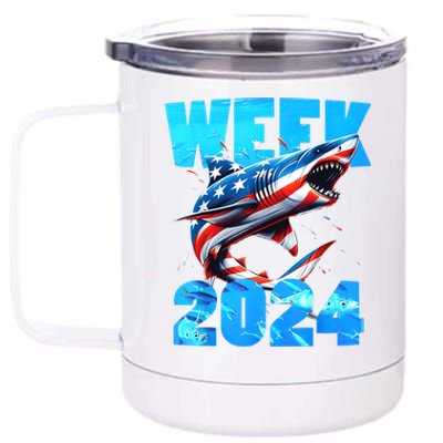 Shark 2024 Week Passion For Shark Usa America Flag 12 oz Stainless Steel Tumbler Cup