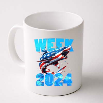 Shark 2024 Week Passion For Shark Usa America Flag Coffee Mug