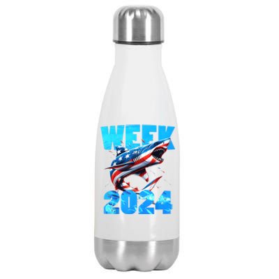 Shark 2024 Week Passion For Shark Usa America Flag Stainless Steel Insulated Water Bottle