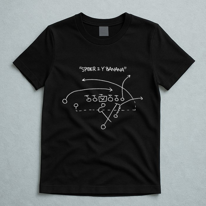 Spider 2 Y Banana Football Playing Strategy Football Lovers T-Shirt