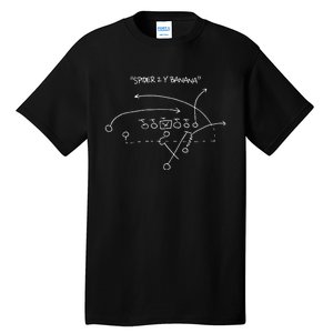 Spider 2 Y Banana Football Playing Strategy Football Lovers Tall T-Shirt